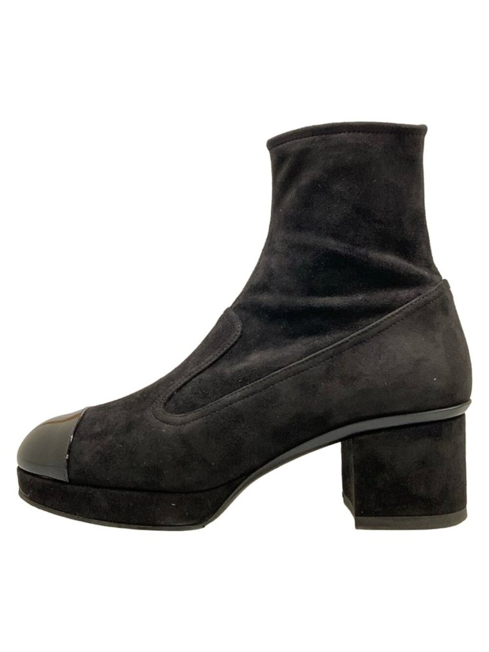 Chanel Short Boots Ankle Black CC Logo